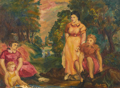 Image for Lot Glen Ranney - Three Women and A Child