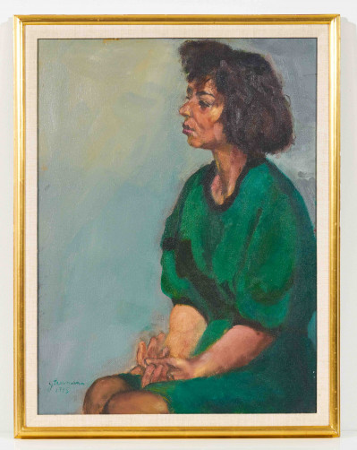 Joan Lesemann - Portrait of a Woman in a Green Dress