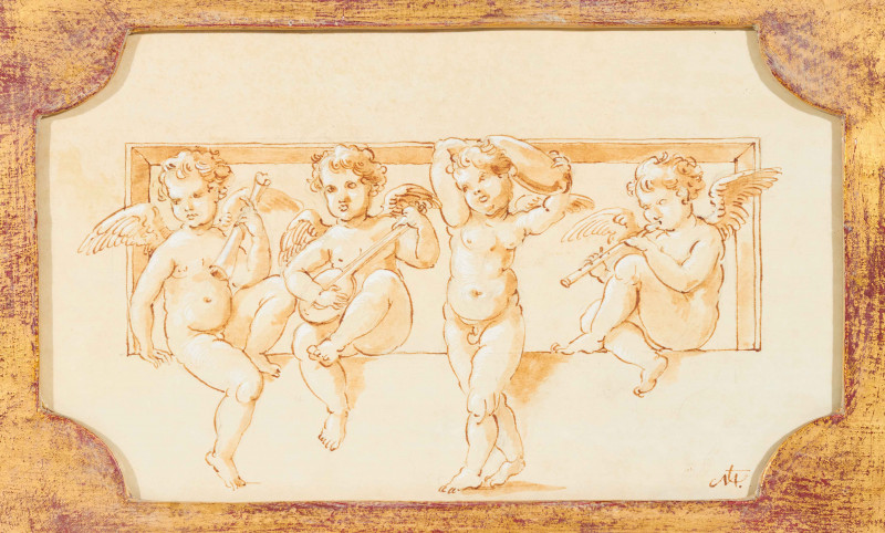 Artist Unknown - Group of Four Cherub Drawings