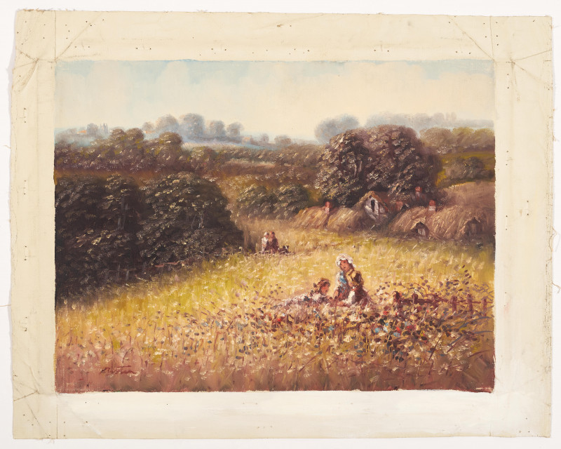Laszlo Ritter - Field by Thatched Cottages