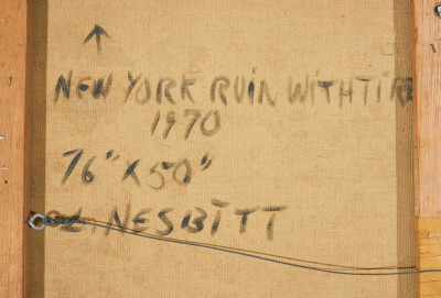 Lowell Nesbitt - New York Ruin with Tire