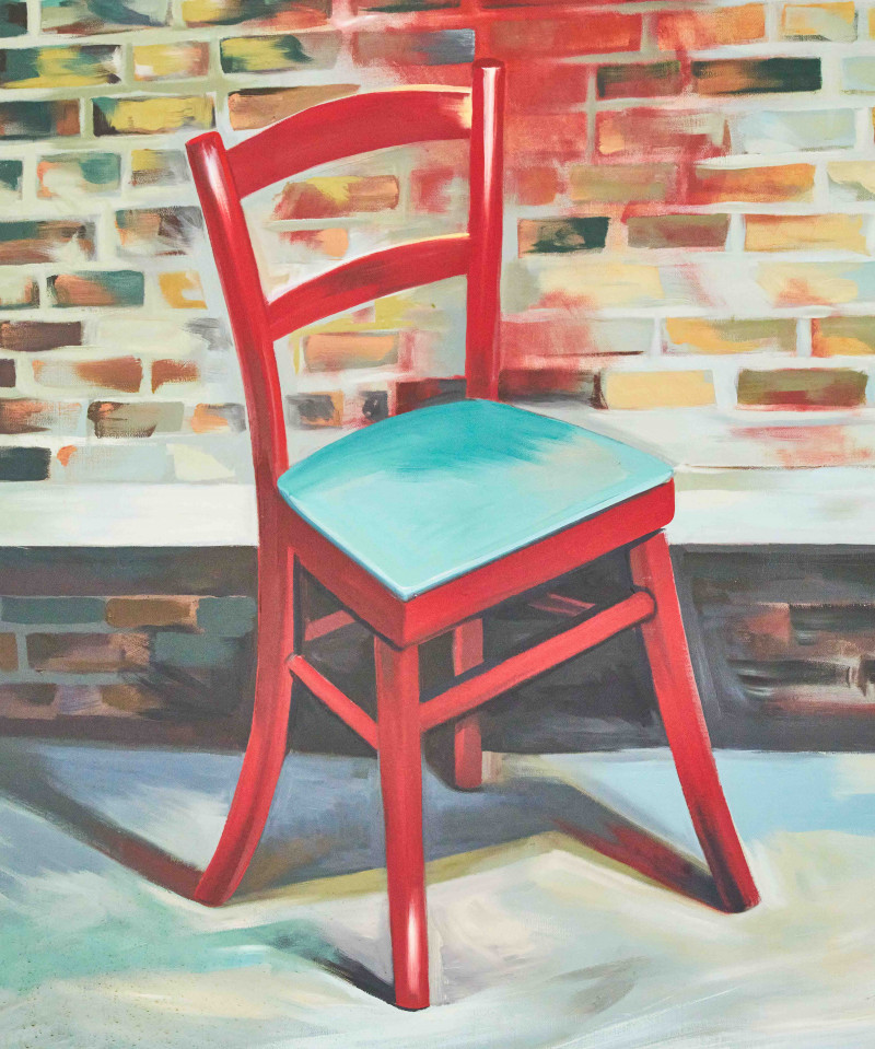 Lowell Nesbitt - Studio Sheet with Red Chair