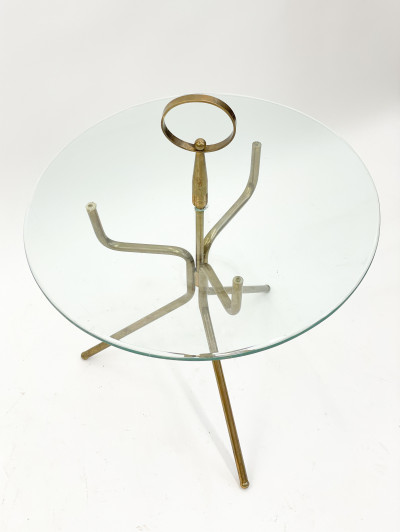 Glass side table in the style of Gio Ponti