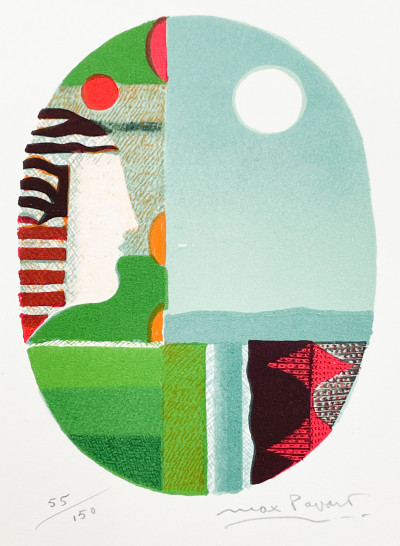 Max Papart - Untitled (Composition with Profile and Moon)