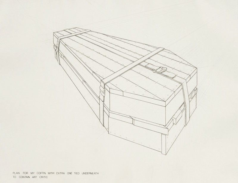 Jeff Russell - Plan for My Coffin with Extra One Tied Underneath to Contain Art Critic