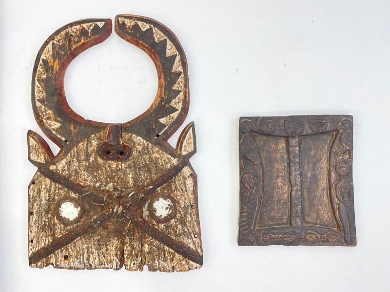Dogon Door and 2 decorative African wall hanging items