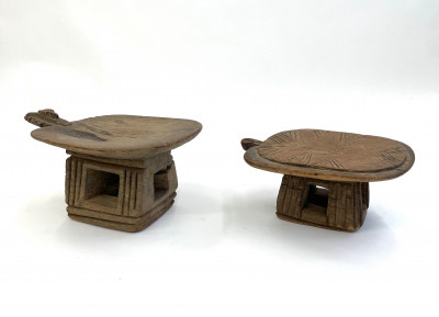 Group of 8 decorative African stools