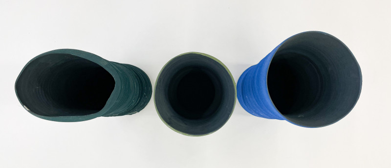 James Makins - Set of Three Cylinders (cool tones)