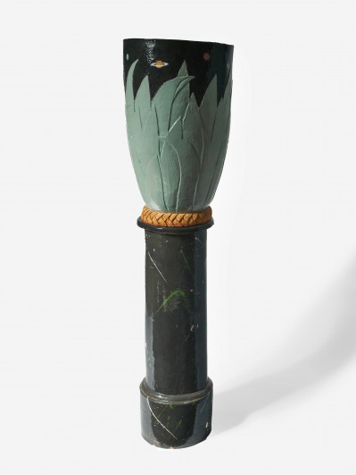 Curtis Ripley - Glazed Terracota Vase with Stand