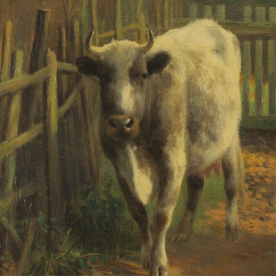 William Sidney Cooper - Cows on the Farm, O/C