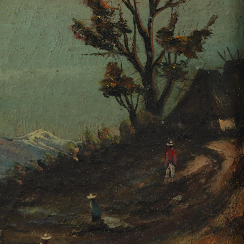 Mountain Landscape with Figures - O/B