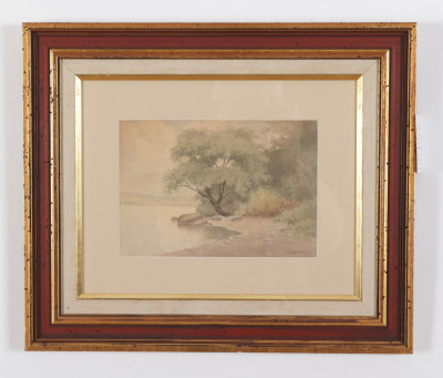 F. D. Crandall - Shoreline Watercolor