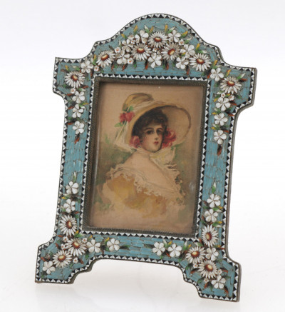 Image for Lot Late 19th C. Micro Mosaic and Brass Frame