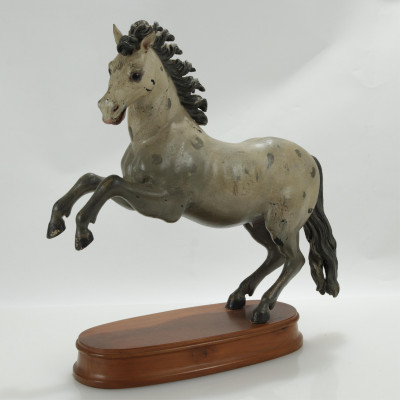 Image for Lot Antique Carved and Painted Wood Horse