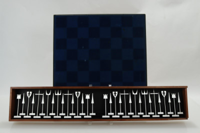 Austin E Cox, Modernist Chess Set, 1962