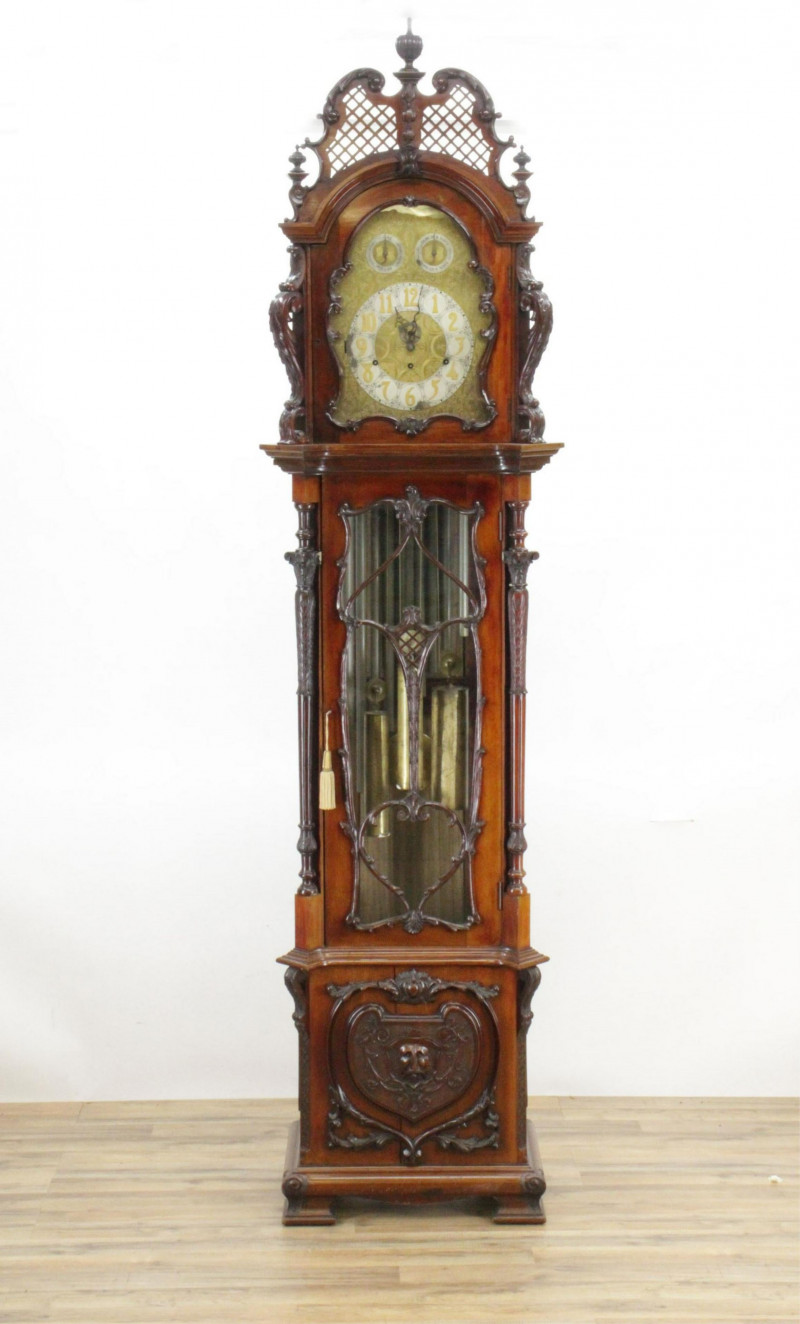 English Victorian Mahogany Tallcase Clock