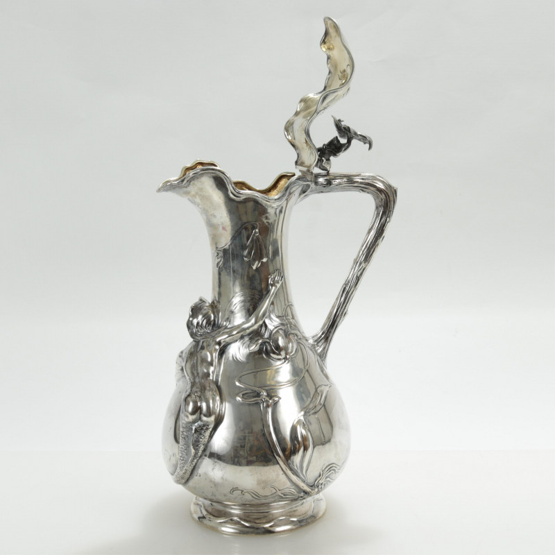 Austrian Art Nouveau Sterling Silver Pitcher
