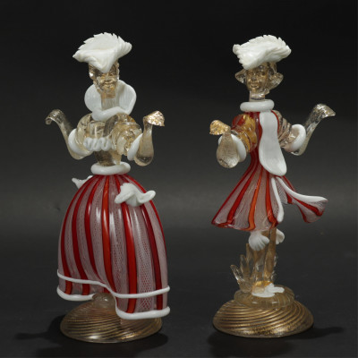 Image for Lot Pair of Murano Glass Dancers