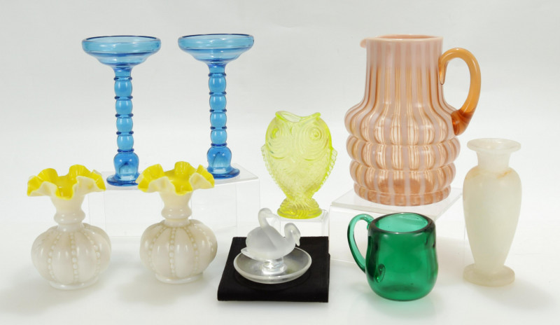 Lalique & Other Glass Group & Alabaster Vase