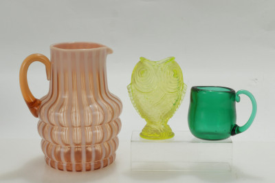 Lalique & Other Glass Group & Alabaster Vase
