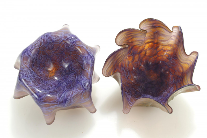 Corning Art Glass Shell & Handkerchief Bowls