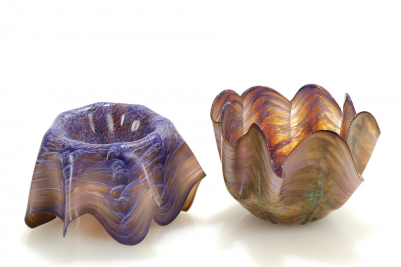 Corning Art Glass Shell & Handkerchief Bowls