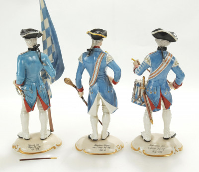 3 Nymphenburg Porcelain Soldiers