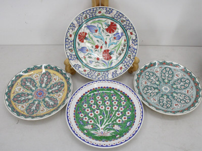 5 Turkish Ceramic Plates and Covered Jar