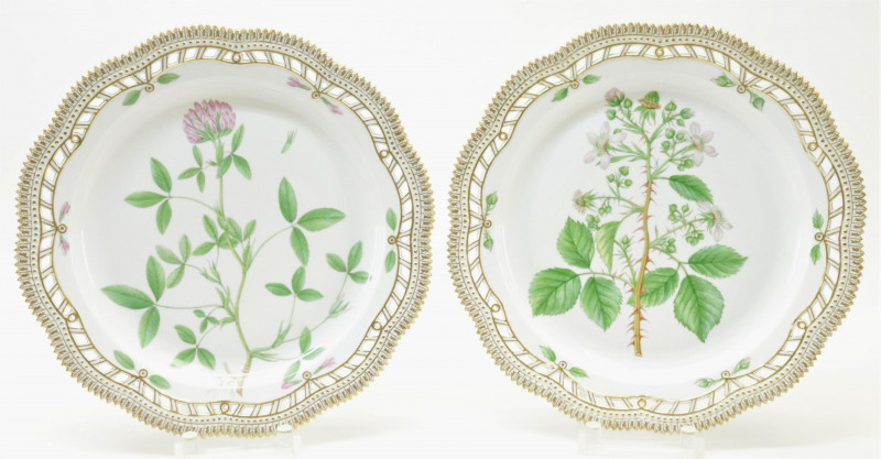 2 Flora Danica Platters, Royal Copenhagen