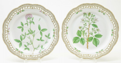 2 Flora Danica Platters, Royal Copenhagen