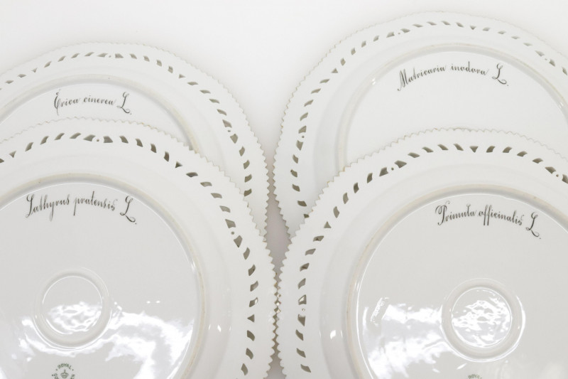 12 Flora Danica Porcelain Plates, Royal Copenhagen