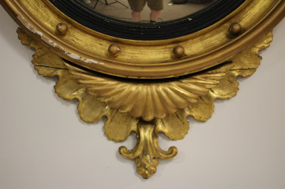 Federal Giltwood and Carved Convex Mirror, 19th C.
