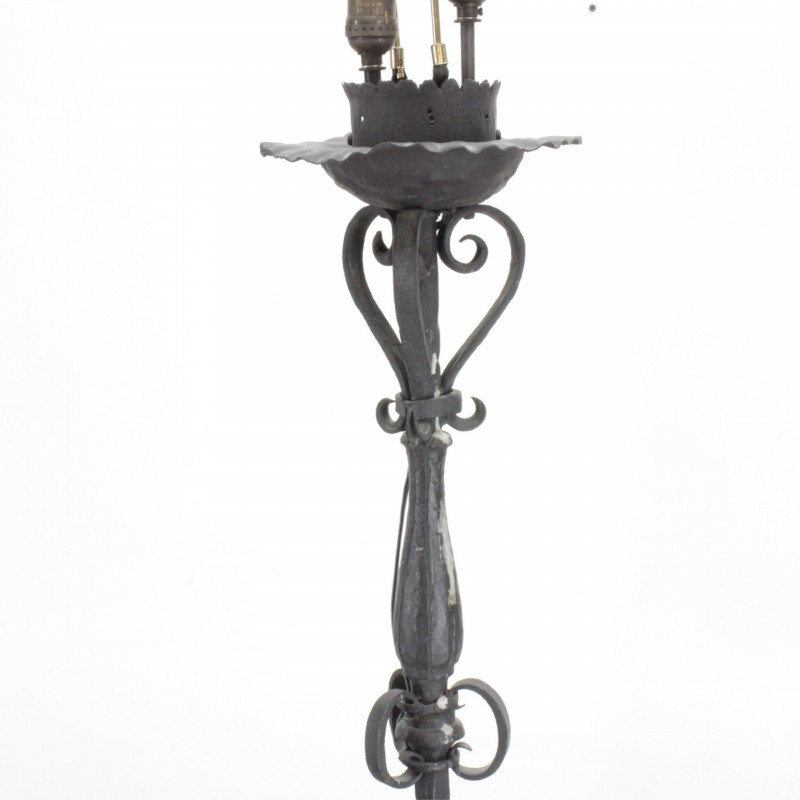 Pair Continental Baroque Candle Stands as lamps