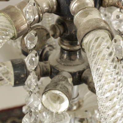 Victorian Molded & Cut Glass 6-Light Chandelier