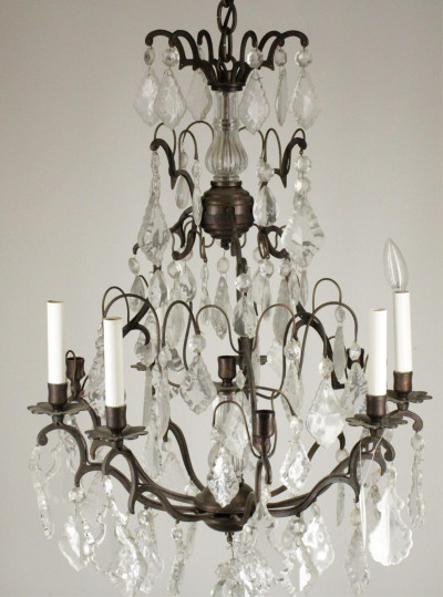 Image for Lot Louis XV Style Brass & Cut Glass Chandelier