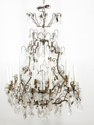 Image for Lot Louis XV Gilt Bronze and Rock Crystal Chandelier