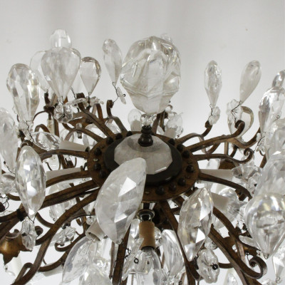 Louis XV Gilt Bronze and Rock Crystal Chandelier