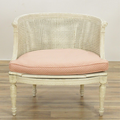 Image for Lot Louis XVI Style White Painted Slipper Chair