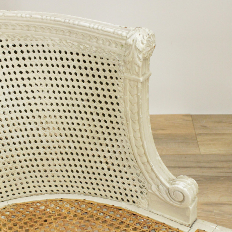 Louis XVI Style White Painted Slipper Chair