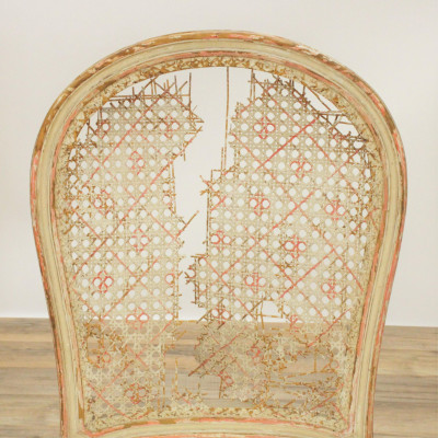 Louis XVI Style White Painted Slipper Chair