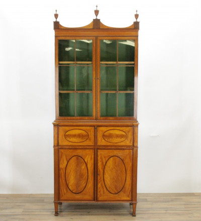 Image for Lot George III Inlaid Secretary Bookcase, 18th C.