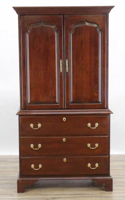 Image for Lot George III Style Mahogany Linen Press