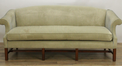 Image for Lot Chippendale Style Rolled Arm Sofa