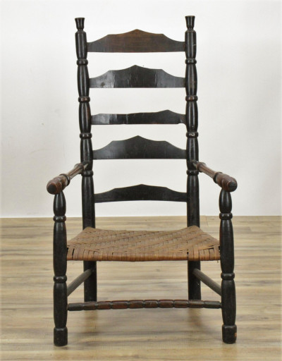 Image for Lot American Black Stained Cherry Armchair, 19th C.