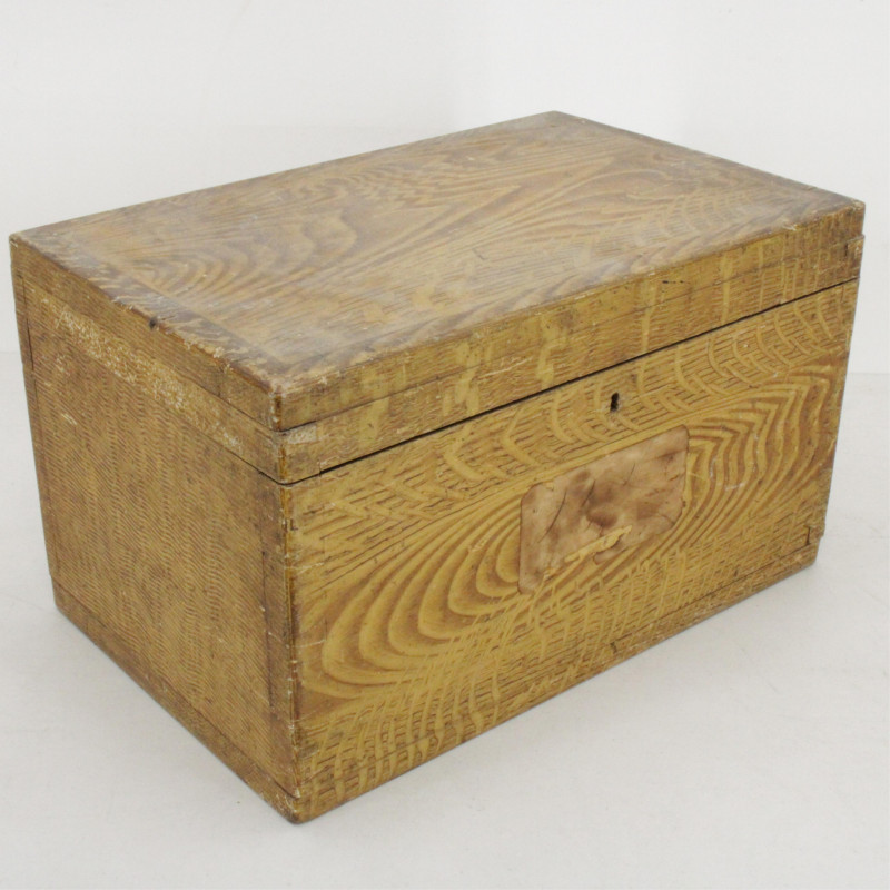 American Grain Painted Small Trunk, 19th C.