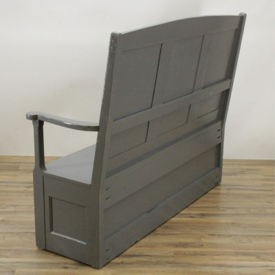 Country Foyer Lift Seat Painted Storage Settee