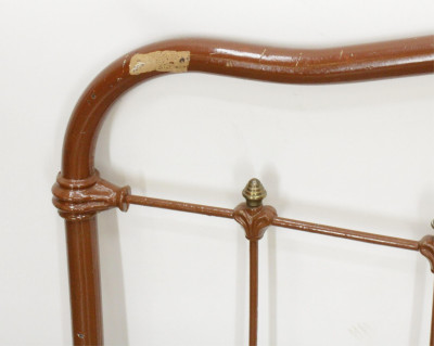 2 French Painted Iron and Brass Double Size Beds