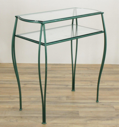Contemporary Green Enamel Metal Desk & Chair