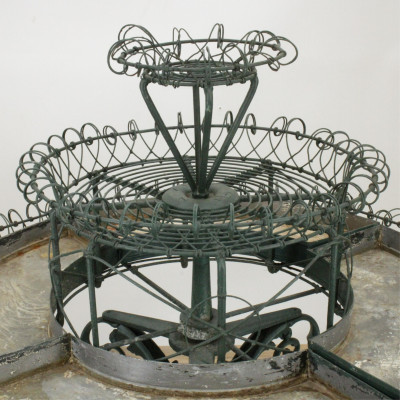 Victorian Cast Iron & Wire Plant Stand, Late 19th