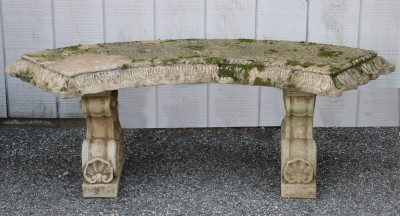 Image for Lot Baroque Style Cast Cement Garden Bench